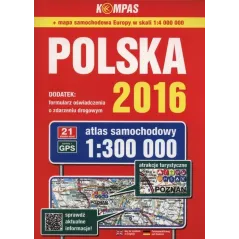 ATLAS SAMOCHODOWY POLSKA 2016 1:300 000