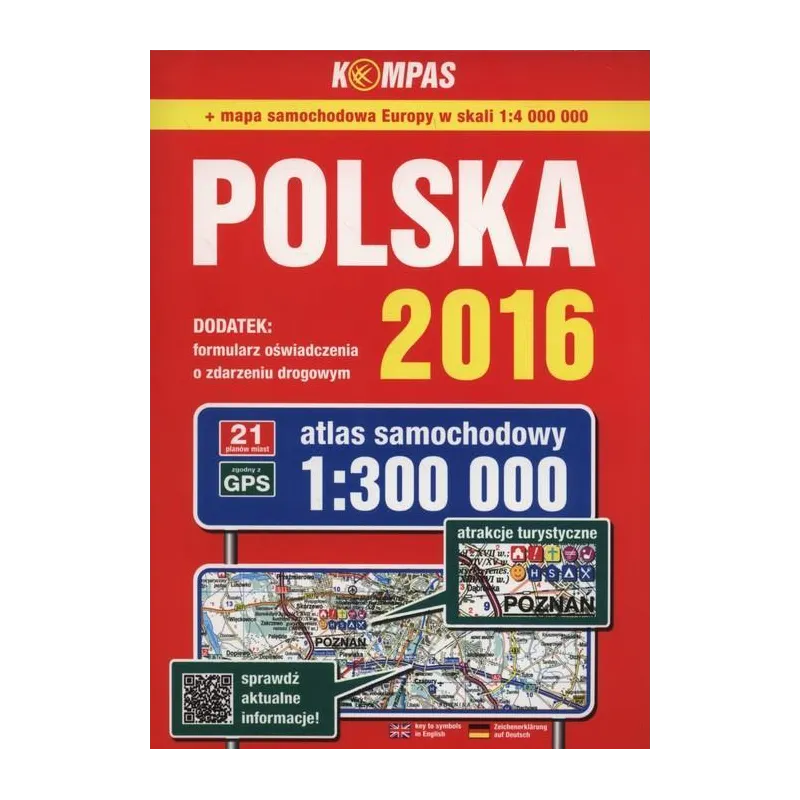 ATLAS SAMOCHODOWY POLSKA 2016 1:300 000