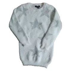 SWETER DZIEWCZĘCY BIAŁY TUNIKA GWIAZDKI 116CM COOL CLUB