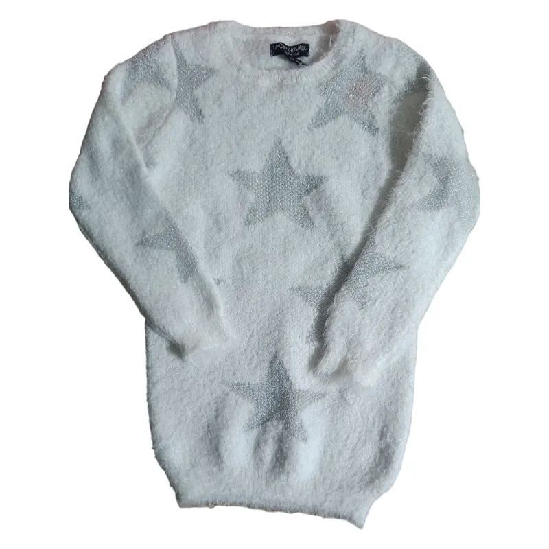 SWETER DZIEWCZĘCY BIAŁY TUNIKA GWIAZDKI 116CM COOL CLUB