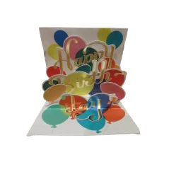 KARNET OKOLICZNOŚCIOWY HAPPY BIRTHDAY 3D 7.5 X 7.5 CM