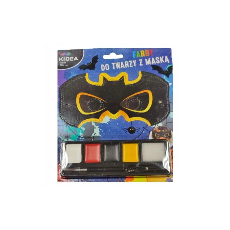 ZESTAW FARB DO MALOWANIA TWARZY Z MASKĄ BATMAN 4+