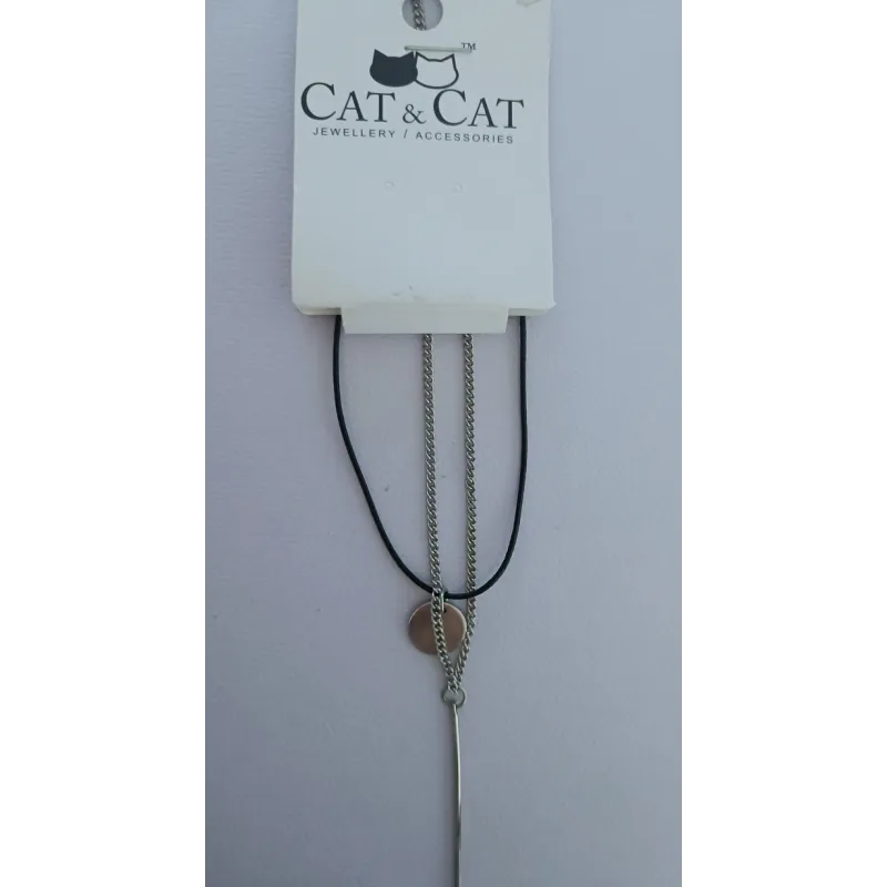 NASZYJNIK PODWÓJNY Z ZAWIESZKĄ CAT&CAT