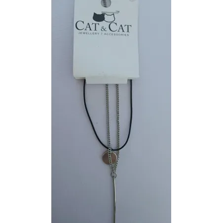 NASZYJNIK PODWÓJNY Z ZAWIESZKĄ CAT&CAT