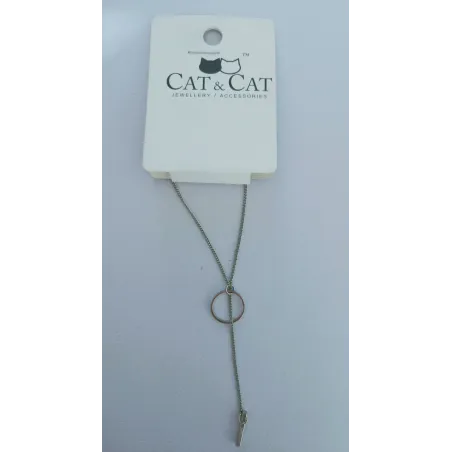 NASZYJNIK PODWÓJNY Z ZAWIESZKĄ CAT&CAT
