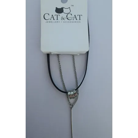 NASZYJNIK PODWÓJNY Z ZAWIESZKĄ CAT&CAT