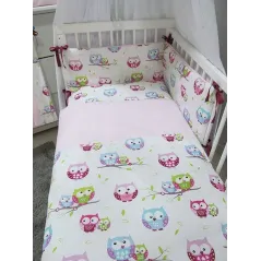 Sowy Komplet Pościeli Niemowlęcej Z Ochraniaczem Na Łóżeczko 90 X 120 0+