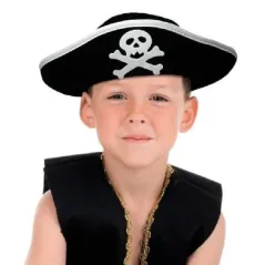 KAPELUSZ MAŁEGO PIRATA Z MOTYWEM TRUPIEJ CZASZKI 52 x 10 CM