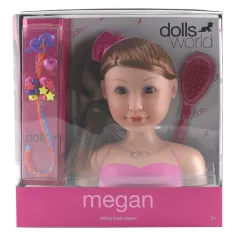GŁOWA LALKI DO STYLIZACJI MEGAN Z AKCESORIAMI 3+