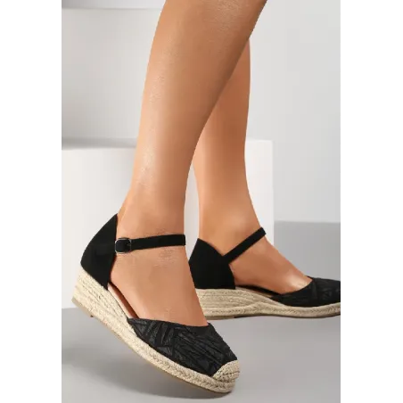 ESPADRYLE ZAPINANE NA SPRZĄCZKĘ NA GRUBEJ PODESZWIE I NISKIM KOTURNIE ROZMIAR 36