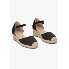 ESPADRYLE ZAPINANE NA SPRZĄCZKĘ NA GRUBEJ PODESZWIE I NISKIM KOTURNIE ROZMIAR 36
