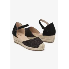 ESPADRYLE ZAPINANE NA SPRZĄCZKĘ NA GRUBEJ PODESZWIE I NISKIM KOTURNIE ROZMIAR 36