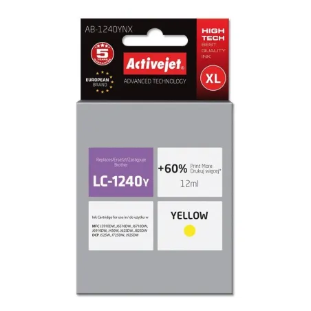 TUSZ  ŻÓŁTY DO DRUKARKI BROTHER LC1220Y LC1240Y ACTIVEJET AB-1240YNX