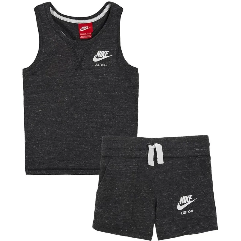 KOMPLET DZIEWCZĘCY SPODENKI + SPORTOWA KOSZULKA NIKE VINTAGE LITTLE GIRLS S 96-104CM