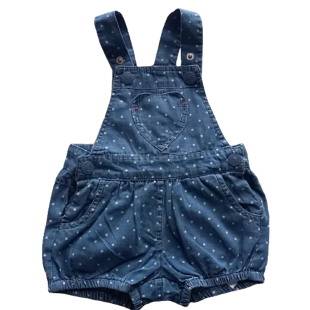 Bawełniane Spodenki Na Szelkach Dla Dziewczynki Niebieskie W Kropki 62Cm Cool Club Bawełniane Spodenki Na Szelkach Dla Dziewczynki Niebieskie W Kropki 62Cm Cool Club