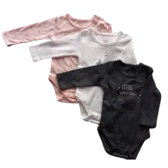 BODY NIEMOWLĘCE Z DŁUGIM RĘKAWEM DZIEWCZĘCE 3-PAK ŁABĘDZIE 68CM COOL CLUB