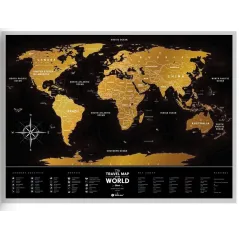 MAPA ŚWIATA ZDRAPKA TRAVEL MAP BLACK WORLD 80 X 60 CM
