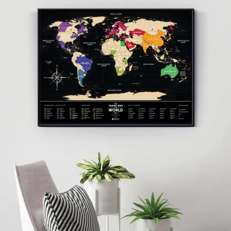 Mapa Świata Zdrapka Travel Map Black World 80 X 60 Cm