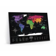MAPA ŚWIATA ZDRAPKA TRAVEL MAP BLACK WORLD 80 X 60 CM