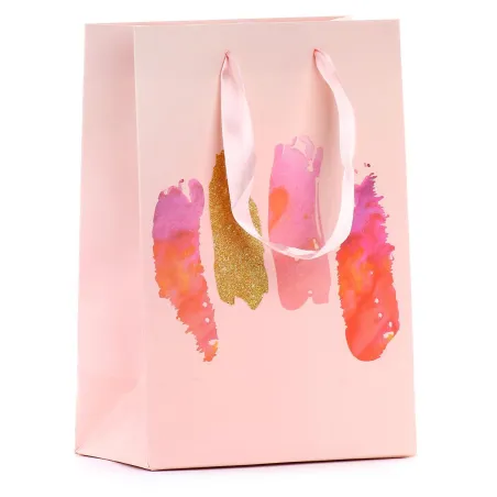 TORBA PREZENTOWA GLITTER RÓŻOWA - Panon
