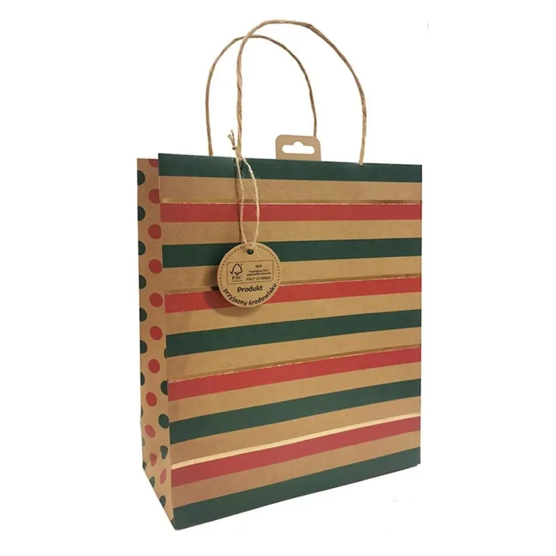 PAPIEROWA TORBA OZDOBNA ROZMIAR M 33X26X11 CM