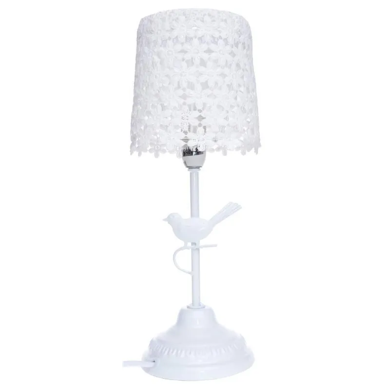 LAMPKA BIAŁA NOCNA STOŁOWA PROWANSALSKA AŻUROWA 35 CM II GATUNEK