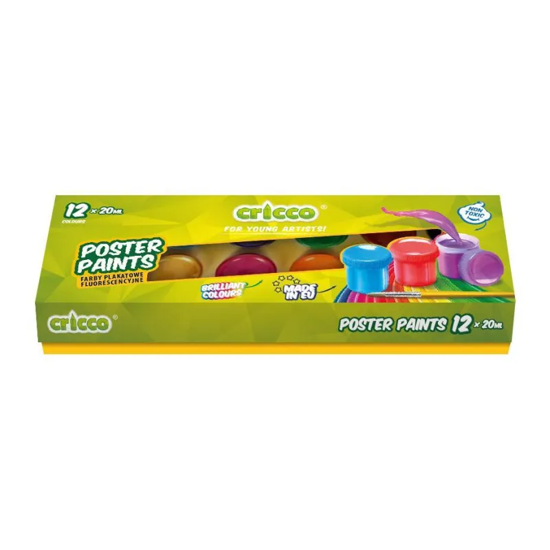 FARBY PLAKATOWE 12 KOLORÓW 20ML CRICCO