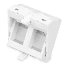 ADAPTER KĄTOWY M45 2X KEYSTONE, 45X45MM P/KURZ BIAŁY DN-93802-7-SH