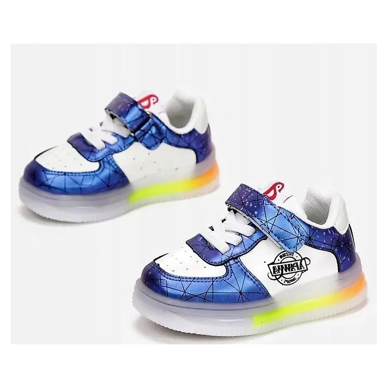 SPORTOWE BUTY DLA DZIECKA NA RZEP PODESZWA LED ROZMIAR 21 II GATUNEK