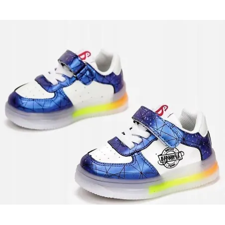 SPORTOWE BUTY DLA DZIECKA NA RZEP PODESZWA LED ROZMIAR 21 II GATUNEK