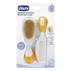 SZCZOTKA Z NATURALNYM WŁOSIEM + GRZEBYK CHICCO 0+