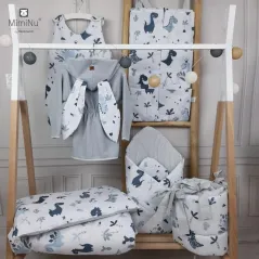 5-CZĘŚCIOWY KOMPLET POŚCIELI GRANAT 100 X 135 CM MIMINU DINO