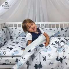 5-CZĘŚCIOWY KOMPLET POŚCIELI GRANAT 100 X 135 CM MIMINU DINO