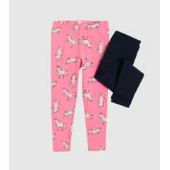 LEGGINSY DZIEWCZĘCE RÓŻOWE GRANATOWE JEDNOROŻCE 2 SZT.  98 CM COOL CLUB