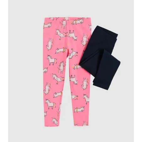 LEGGINSY DZIEWCZĘCE RÓŻOWE GRANATOWE JEDNOROŻCE 2 SZT.  98 CM COOL CLUB