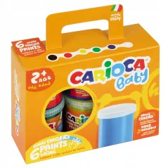 FARBY DO MALOWANIA PALCAMI CARIOCA BABY 6 X 80 ML 2+