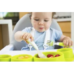TALERZ SILIKONOWY TINY TAPAS KOO-DI ZIELONY 6M+