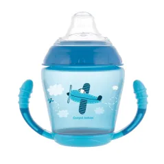 KUBEK NIEKAPEK Z UCHWYTAMI NIEBIESKI SAMOLOT 230 ML, 9M+