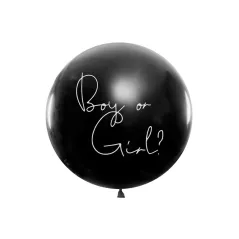 BALON OLBRZYM Z NADRUKIEM BOY OR GIRL1 M ŚREDNICY CZARNY