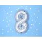 Balon Foliowy Cyfra 8 Srebrny 35 Cm Balon Foliowy Cyfra 8 Srebrny 35 Cm