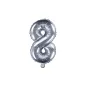 Balon Foliowy Cyfra 8 Srebrny 35 Cm Balon Foliowy Cyfra 8 Srebrny 35 Cm