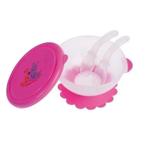 MISECZKA Z ZESTAWEM SZTUĆCÓW FISHER PRICE 6M+