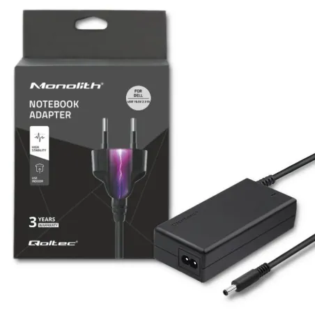 ZASILACZ DO LAPTOPA DELL 45W 19.5V  2.31A  4.5*3.0+PIN + KABEL ZASILAJĄCY MONOLITH