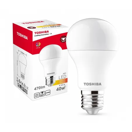 ŻARÓWKA LED  E27 5.5 W BARWA BIAŁA CIEPŁA TOSHIBA