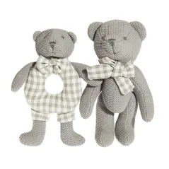 MIŚ + GRZECHOTKA SZARA GIFT BOX SMIKI ZESTAW 2 SZTUK