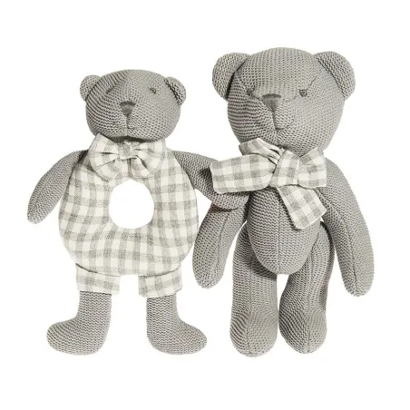 MIŚ + GRZECHOTKA SZARA GIFT BOX SMIKI ZESTAW 2 SZTUK