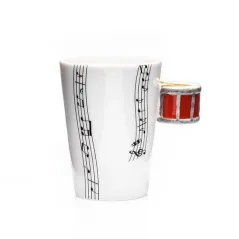 KUBEK PORCELANOWY CZERWONA PERKSUJA 240 ML