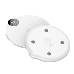ŁADOWARKA INDUKCYJNA QI BASEUS DIGITAL LED DISPLAY WIRELESS CHARGER WXSX-02, 1 X LIGHTNING BIAŁA