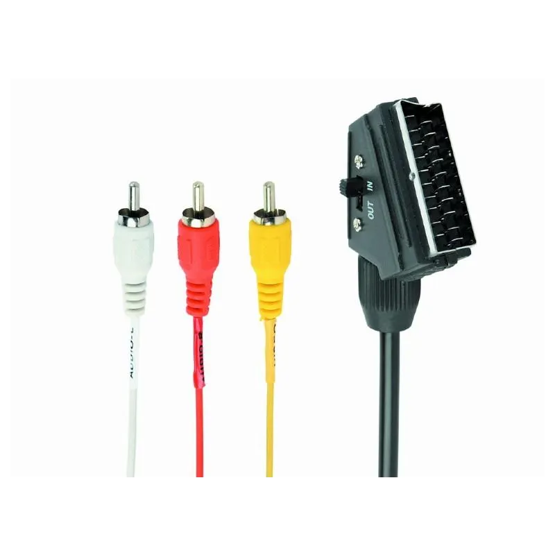 DWUKIERUNKOWY KABEL EURO 3 X RCA 1.8 M GEMBIRD CCV-519-001