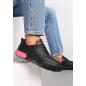 Czarne Sneakersy Na Tłoczonej Platformie Ozdobione Łańcuchem Rozmiar 39